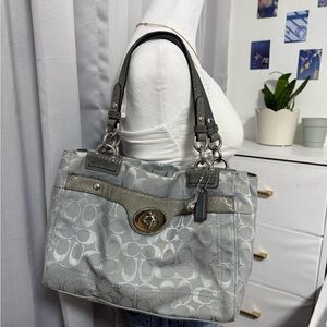 Coach Gray Signature Shoulder Bag